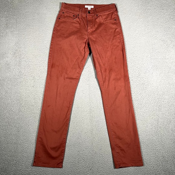 Lucky Brand Pants Mens 29x32 Maroon 121 Slim Straight Chino Casual Preppy Logo - Picture 1 of 14